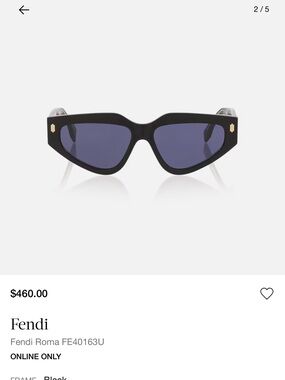 Fendi Black Frame Sunglasses with Blue Lenses